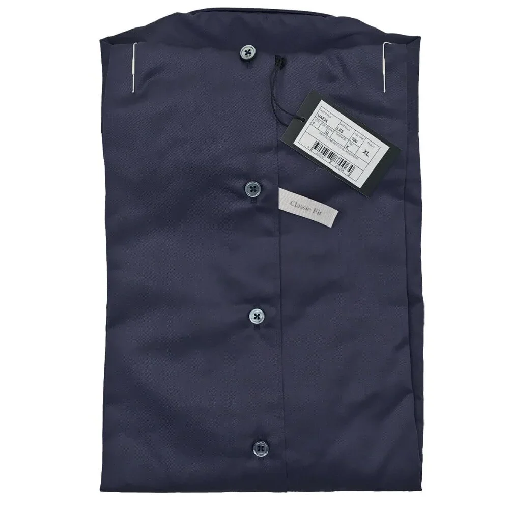 NEW! Ermenegildo Zegna Shirt!  XL or XXL  Navy  Classic Fit  Silky Cotton  Sheen
